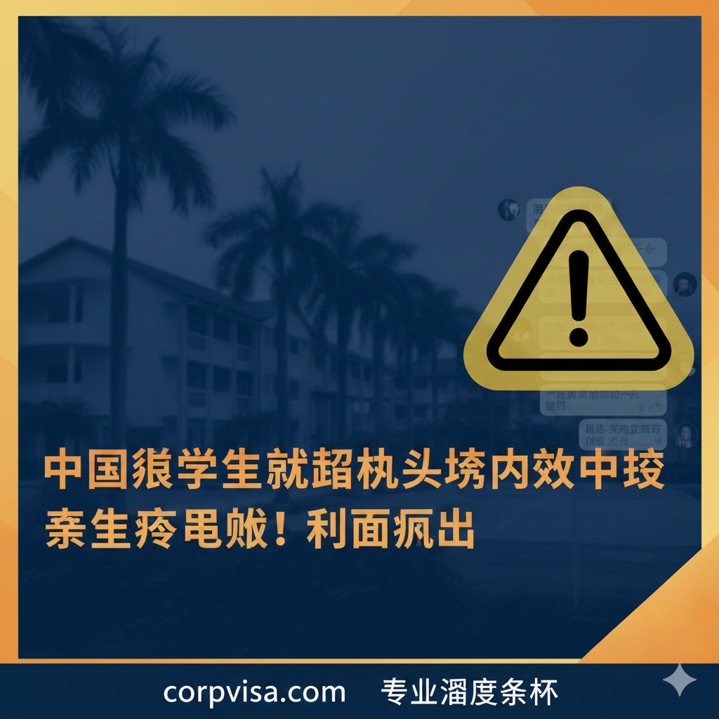 一张具有警示感与专业感的封面图。左侧为虚化的马来西亚国际学校校园背景，右侧是一个放大的、半透明的黄色警告标志，背景中隐约可见社交媒体讨论的对话框缩影。构图采用黄金分割法，色调以冷静的深蓝色和警示橙色为主，传达出针对‘中国留学生就读马来西亚某中学师生恋’热点事件的专业深度解析氛围，整体风格现代且严谨。